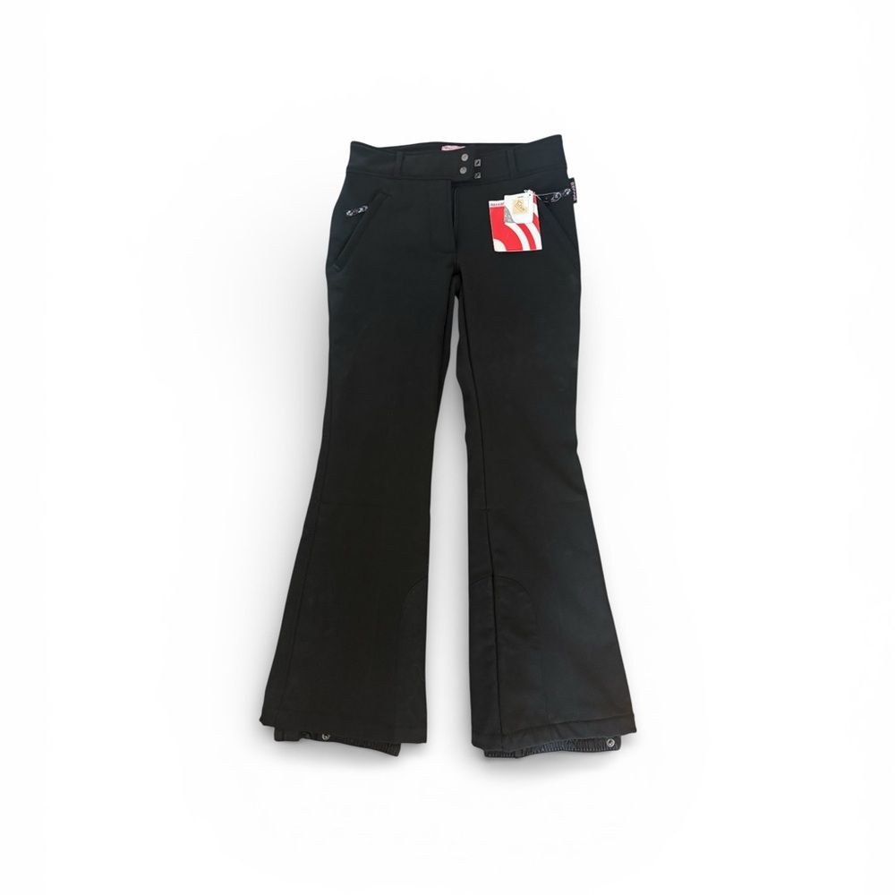 Women's European Black Skinny-Flared Ski Pants